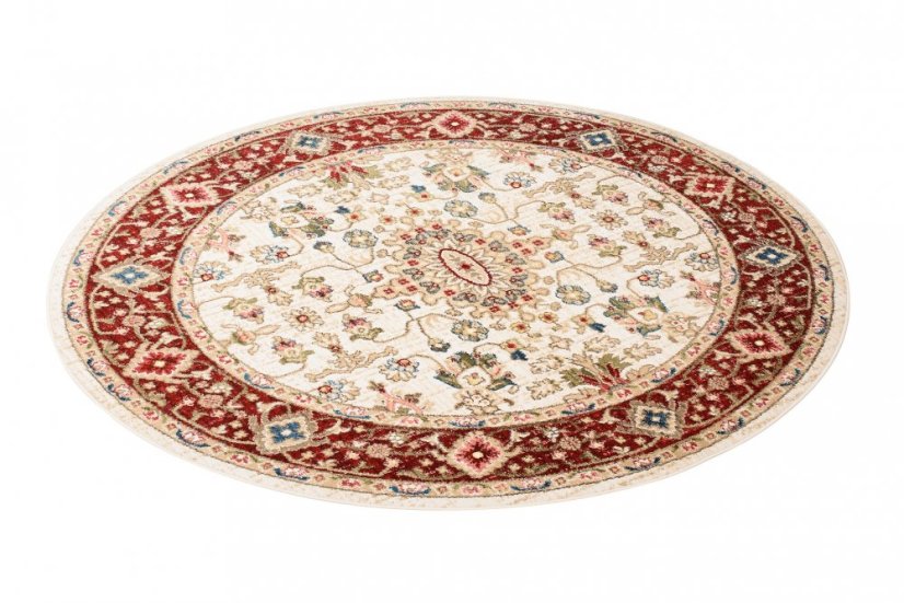 Kerek vintage szőnyeg krém színű