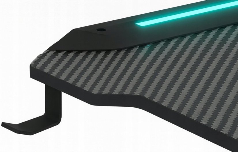 Gamingový stôl s RGB LED podsvietením čierny