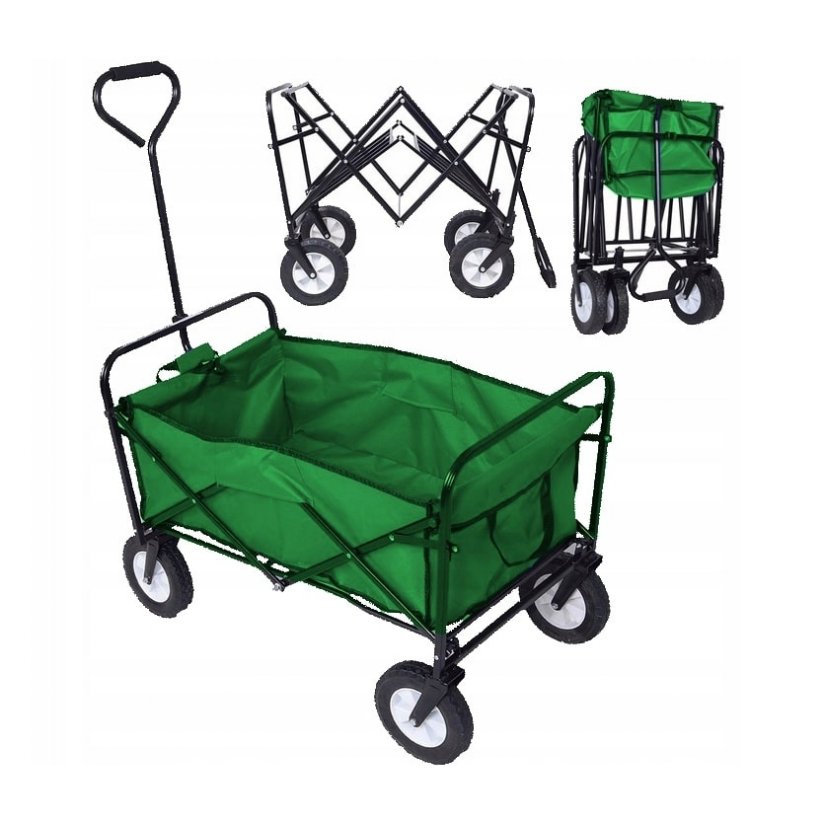 Praktický viacúčelový prepravný vozík zelenej farby