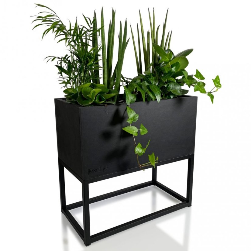 Ghiveci metalic negru mat LOFT FIORINO 42X22X40 cm