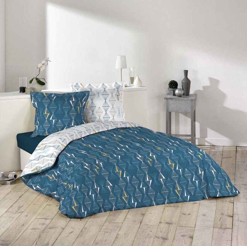 Kvalitetna posteljnina v modri barvi 220 x 200 cm