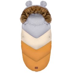 Dětský rostoucí fusak Teddy v oranžovo-šedé barvě