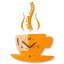 Ceas de perete "Este timpul pentru cafea" - Culoare: Portocalie