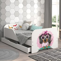 Teljes gyermekágy 140 x 70 cm matraccal és ráccsal -  SWEET DOG