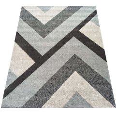Covor modern cu modele geometrice în culori gri