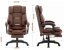 HC-1031 ergonomikus irodai szék öko-bőrből, lábtartóval - barna színben