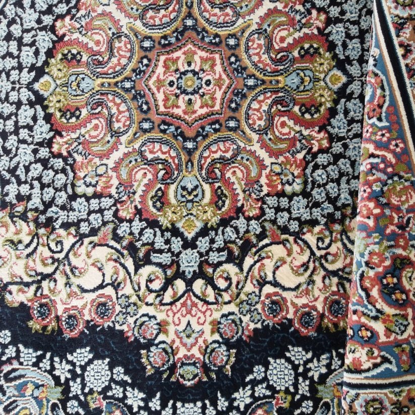 Vintage szőnyeg luxus kék-piros mintával