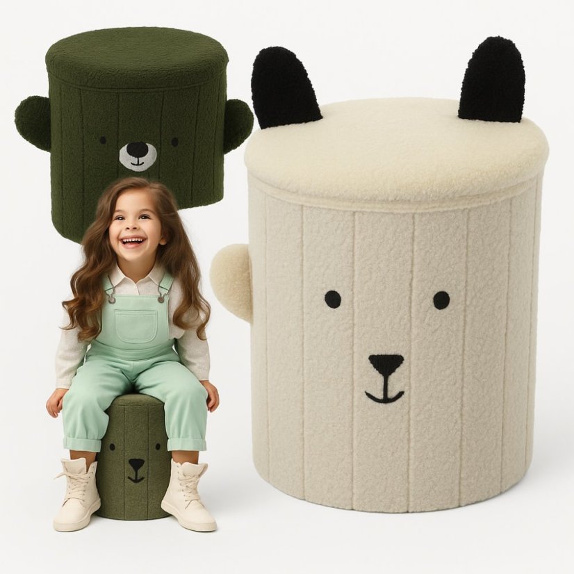 Aranyos gyermek összecsukható puff tárolóhellyel