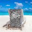 Telo mare trendy - bianco con motivo leopardato 100x180 cm
