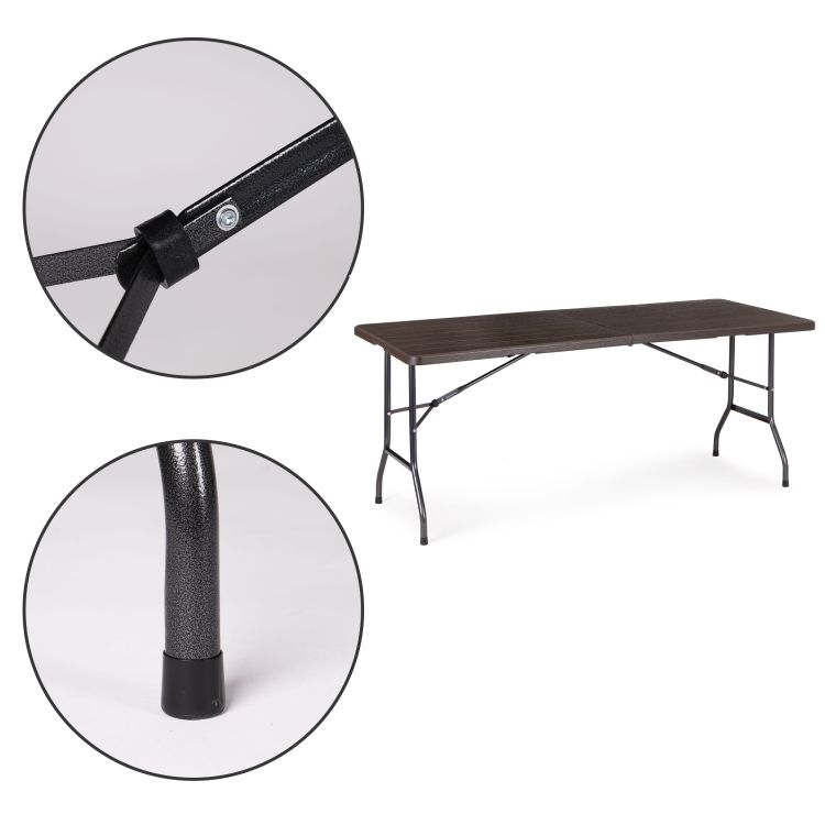 Catering-Klapptisch 180 cm - dunkelbraun