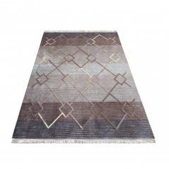 Кафяв килим с шарки в скандинавски стил