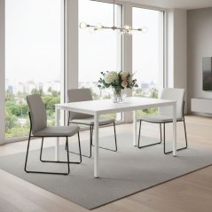 Konyhai asztal fehér 120 x 60 cm - univerzális asztal 4-5 személyre