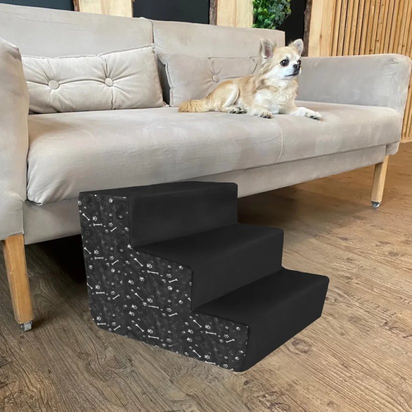 Стълбище с 3 стъпала за кучета и котки, 38 x 38 x 28 см