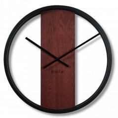 Mahagonijeva stenska ura iz lesa in kovine 50 cm