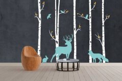 Okrasne nalepke na steni - gozdne živali