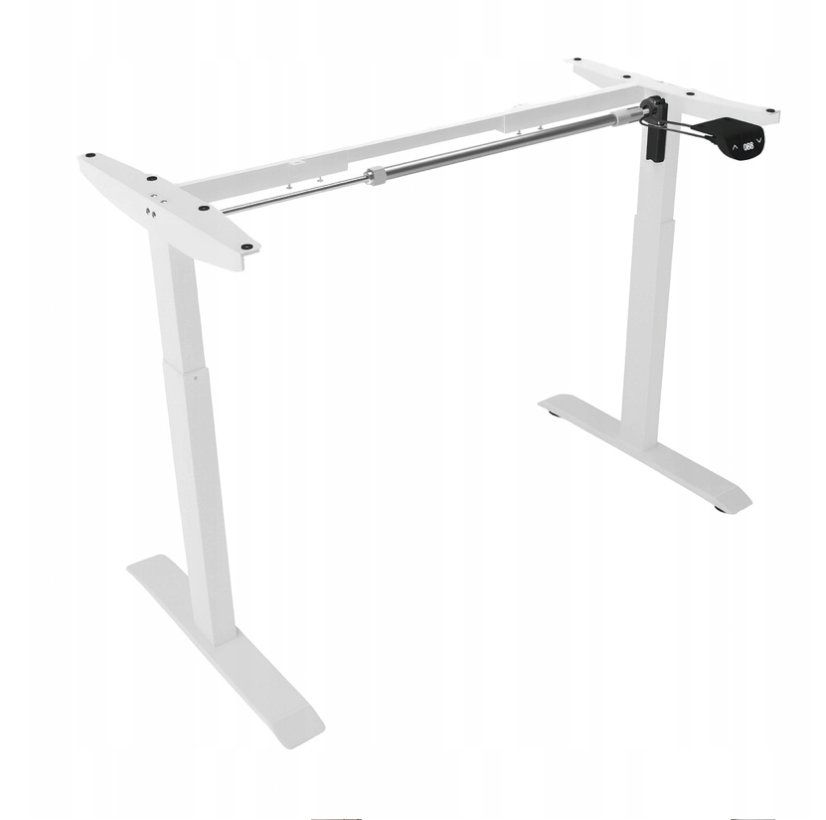 Elektrický výškovo nastaviteľný stôl 72 - 117 cm - jelša, biela