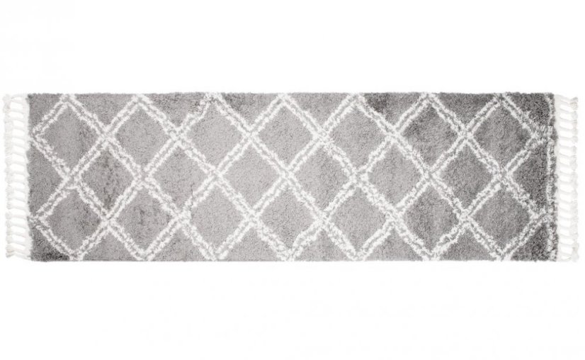 Huňatý šedý vzorovaný behúň