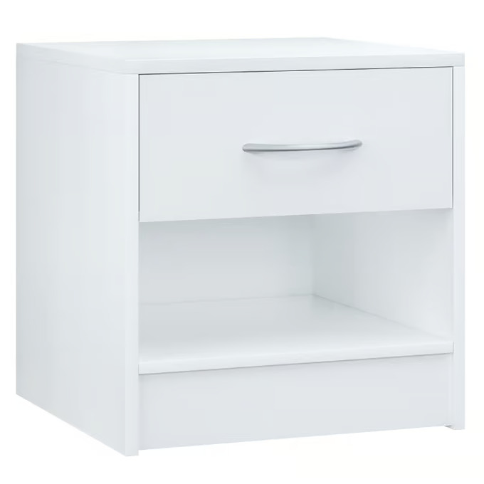 Măsuță de noptieră Kiel cu sertar și raft 41 × 39 × 28 cm - Culoare: Alb