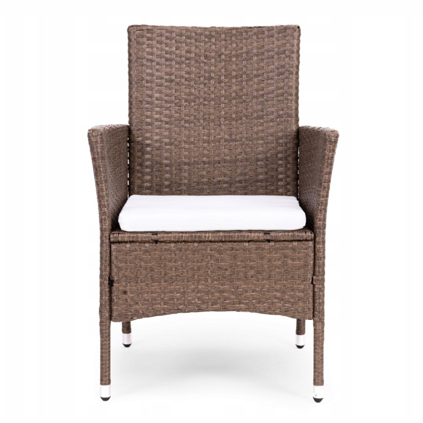 Záhradný set nábytku MULTIGARDEN – 4 kreslá a stôl, svetlohnedý