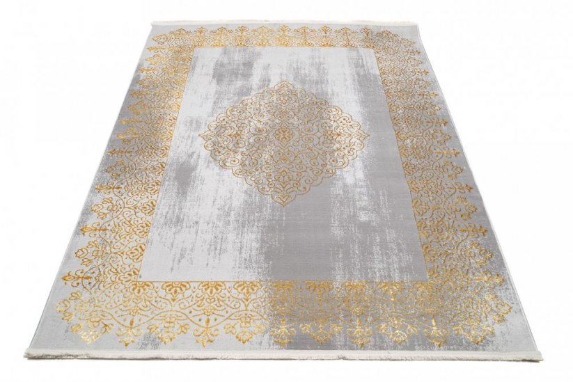 Moderner grauer Teppich mit orientalischem Muster