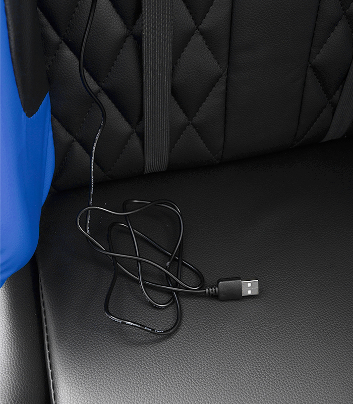 Gaming-Massagesessel mit Fußstütze - blau