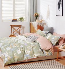 Lenjerie de pat din bumbac de calitate, cu motiv floral