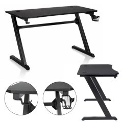 Herní počítačový stůl 120 x 60 cm se sluchátky a držákem na nápoje