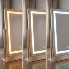 LUMI LED-es kozmetikai asztali tükör kiegészítő nagyító tükörrel, 30 x 40 cm