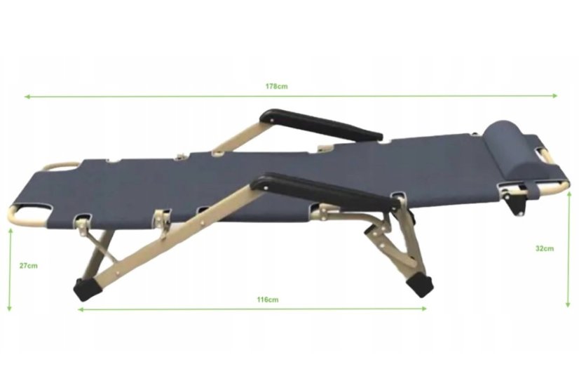 Kerti nyugágy szürke kerettel és párnával