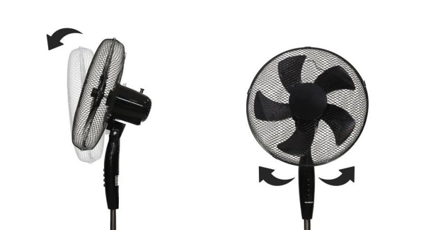Samostojeći ventilator s 5 lopatica - crni 45 W