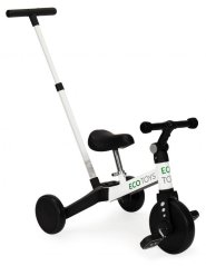 Trojkolka s vodiacou tyčou v bielej farbe Ecotoys
