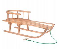 Qualitätsholzschlitten mit Rückenlehne