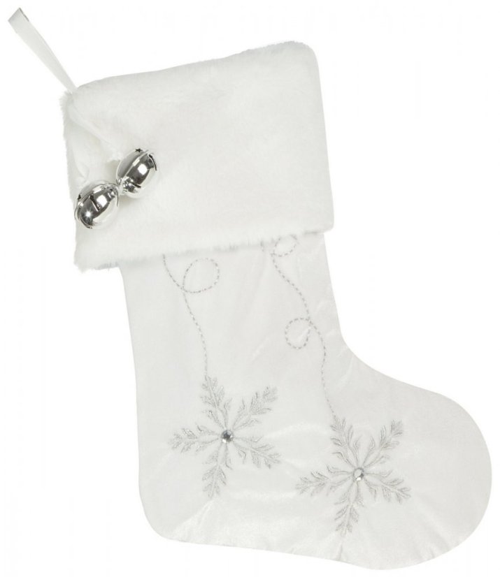 Mikulášska čižma biela s vločkami