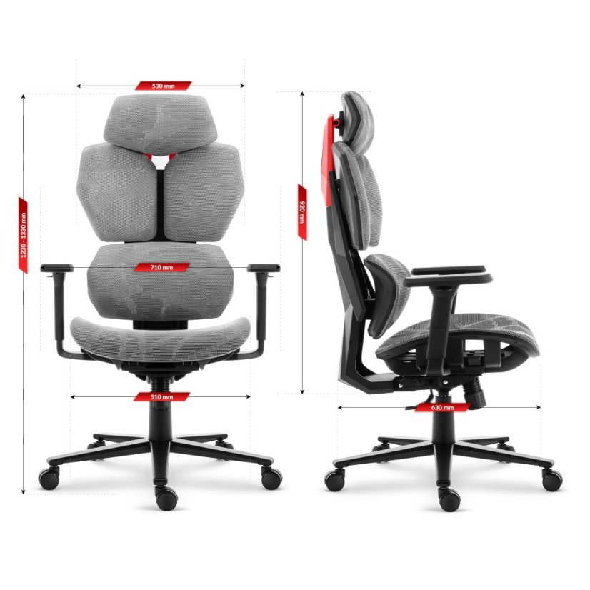 Ergonomikus textil forgó irodai szék - HC-1010 GREY