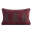 Față de pernă decorativă de Crăciun - burgundy cu motiv de copac verde