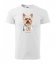 Висококачествена мъжка тениска от памук с щампа на куче от породата йоркширски териер