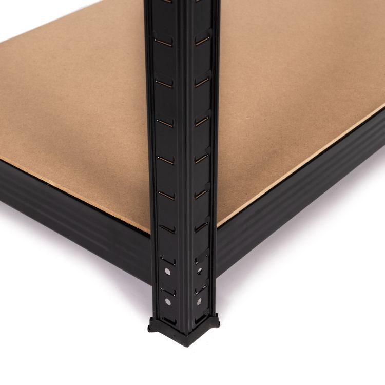 Črna polica s petimi policami 90 x 180 x 40 cm