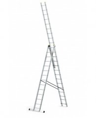 Viacúčelový hliníkový rebrík, 3 x 14 priečok a nosnosť 150 kg