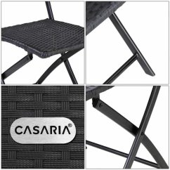 Scaune de grădină pliabile ROME din polyrattan - set de 2, capacitate maximă 120 kg