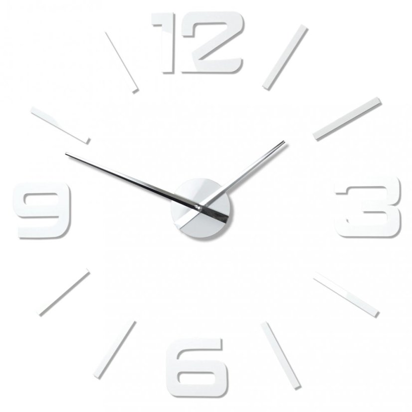 Veľké biele nalepovacie hodiny 130 cm