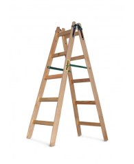 Scala in legno a due pezzi 2 x 5 con capacità di carico di 150 kg