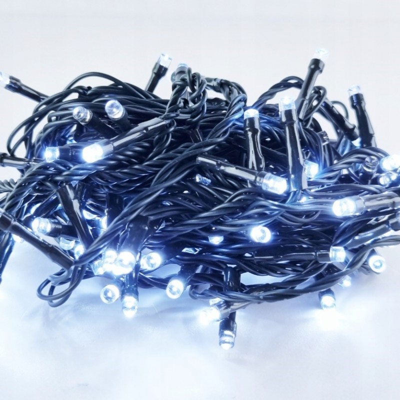 Crăciun LED iluminat alb rece - Număr de becuri: 100 LED/8 m