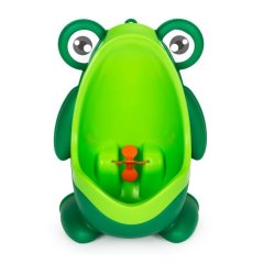 Шарен писоар за деца с форма на жаба, с вендузи и въртяща се мишена