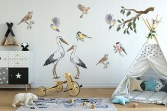 Качествен стикер за стена за детска/бебешка стая Птички