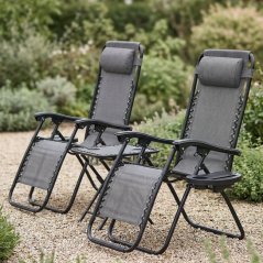 Komplet 2 vrtnih stolov z mizo - siva