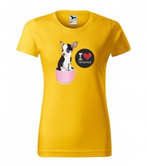 Visokokakovostna bombažna ženska majica s potiskom čivave