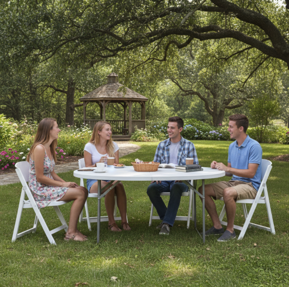 Összecsukható vendéglátóasztal kerek 180 cm - bankettasztal rendezvényekre és ünnepségekre