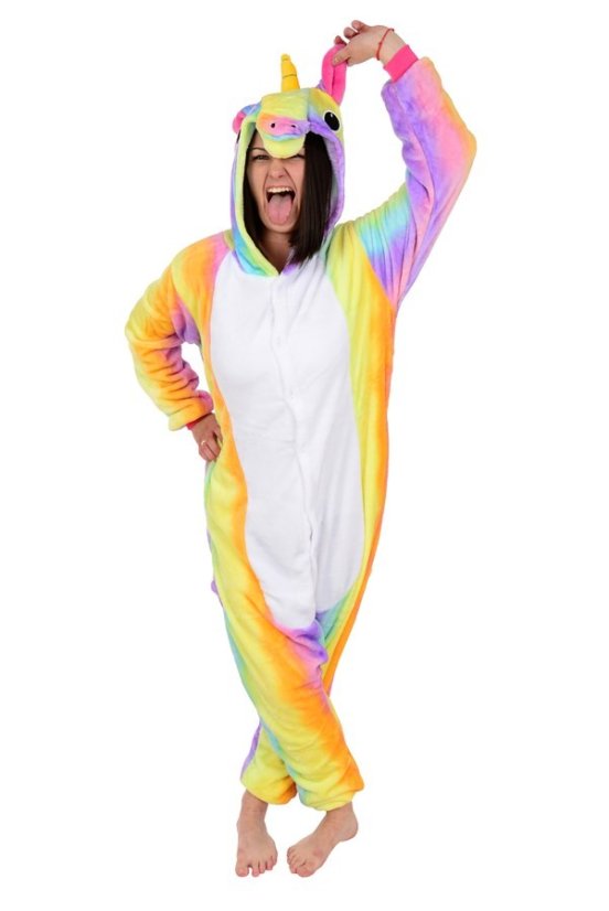 Kigurumi overal s motivem jednorožce duhové barvy velikost M