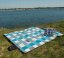 Одеяло за пикник с кариран десен 200 x 200 cm - синьо