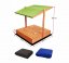 Zárható homokozó padokkal és zöld tetővel 120 x 120 cm